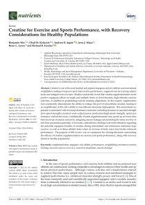 Creatine for Exercise and Sports Performance, with Recovery Considerations for Healthy Populations